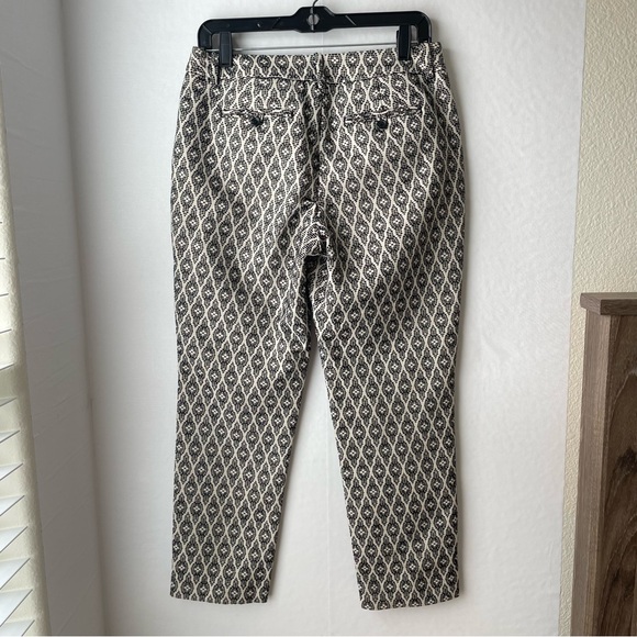 Merona Black and White Pattern Embroidered Classic Ankle Pant Chino Sz 6 - Picture 9 of 16